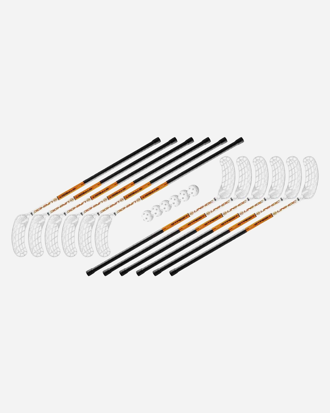 SET UNIHOC STREET 12 STICKS + 6 BALLS