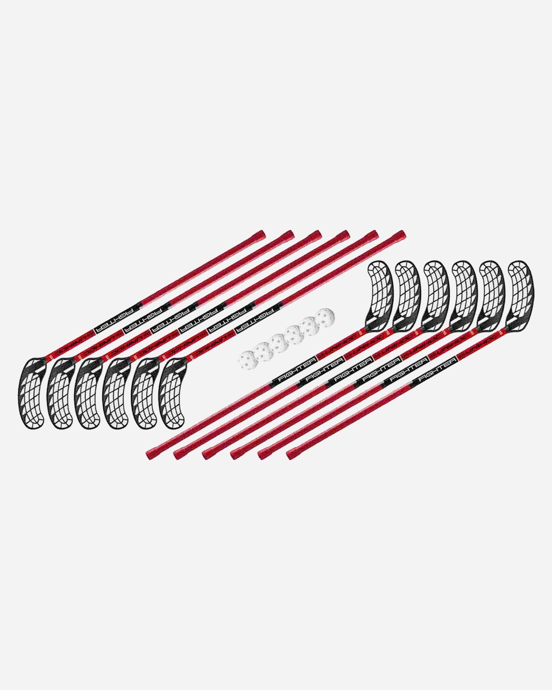 SET UNIHOC FIGHTER 12 STICKS + 6 BALLS