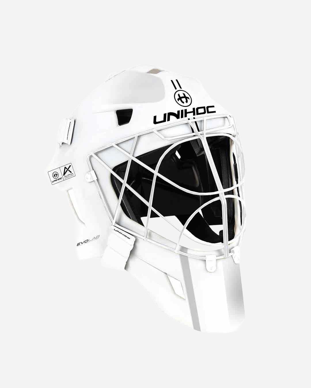 GOALIE MASK UNIHOC ALPHA PRIME EVOLAB white