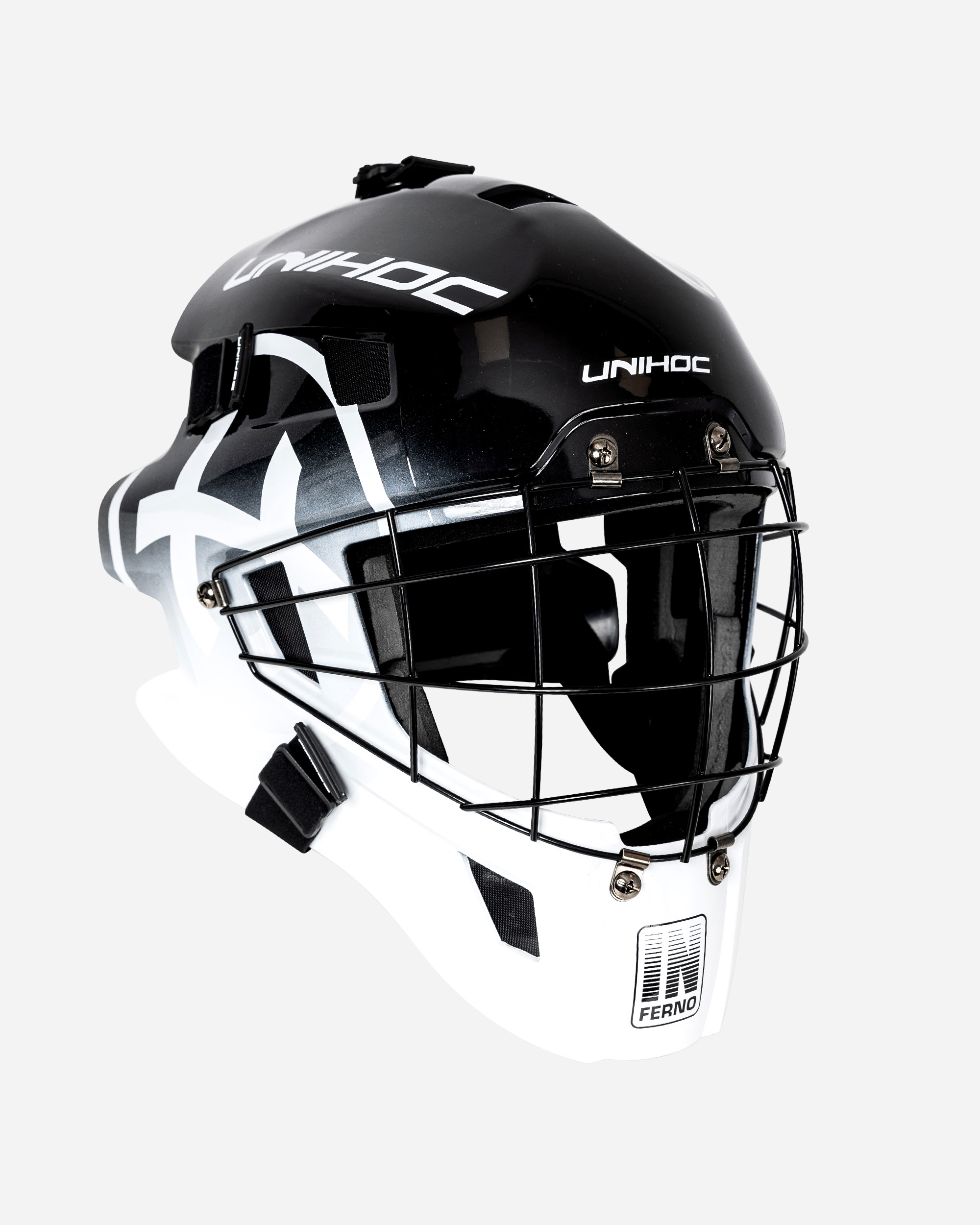 GOALIE MASK INFERNO 44 ROUND CAGE BLACK/WHITE