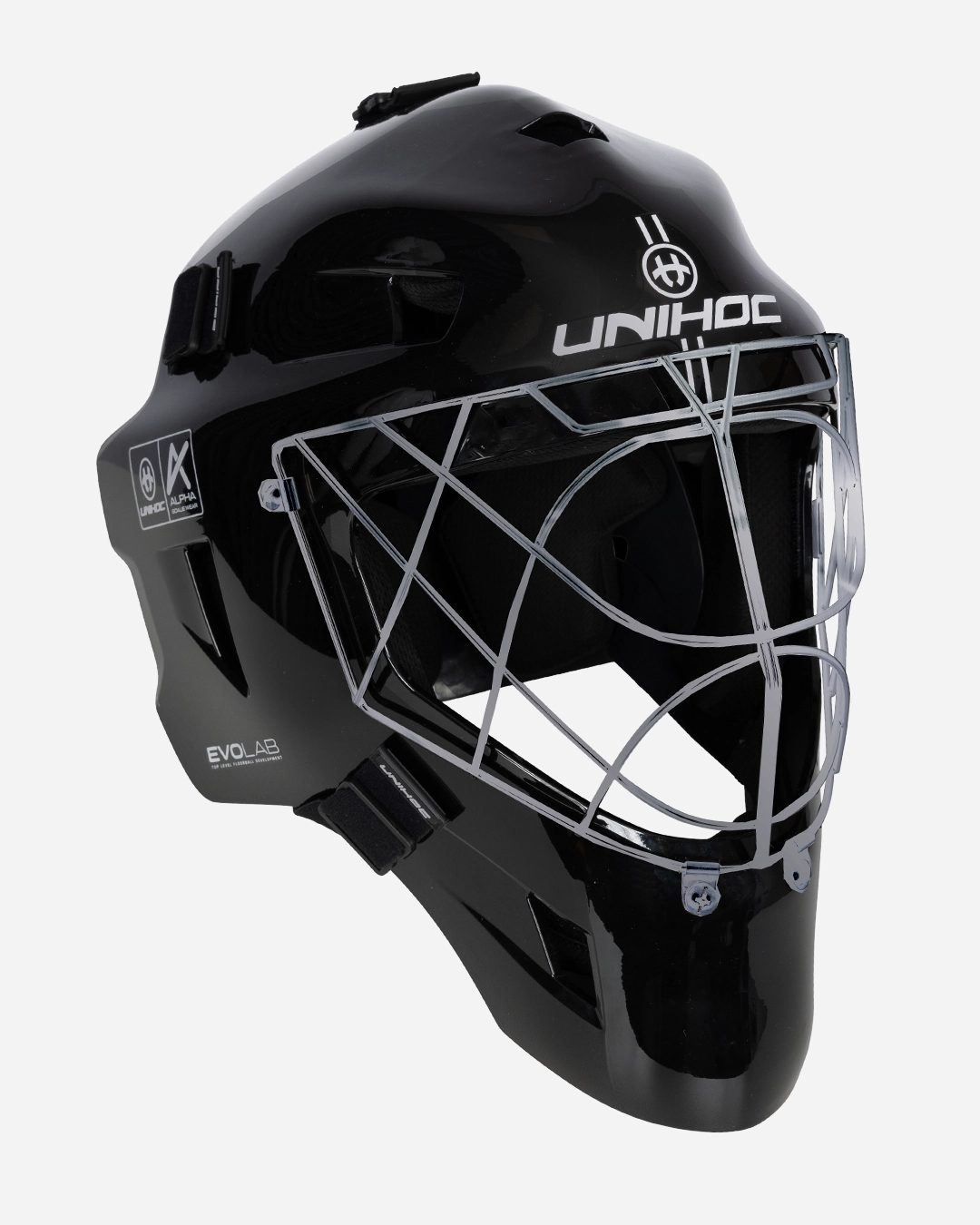 GOALIE MASK UNIHOC ALPHA PRIME EVOLAB BLACK/SILVER