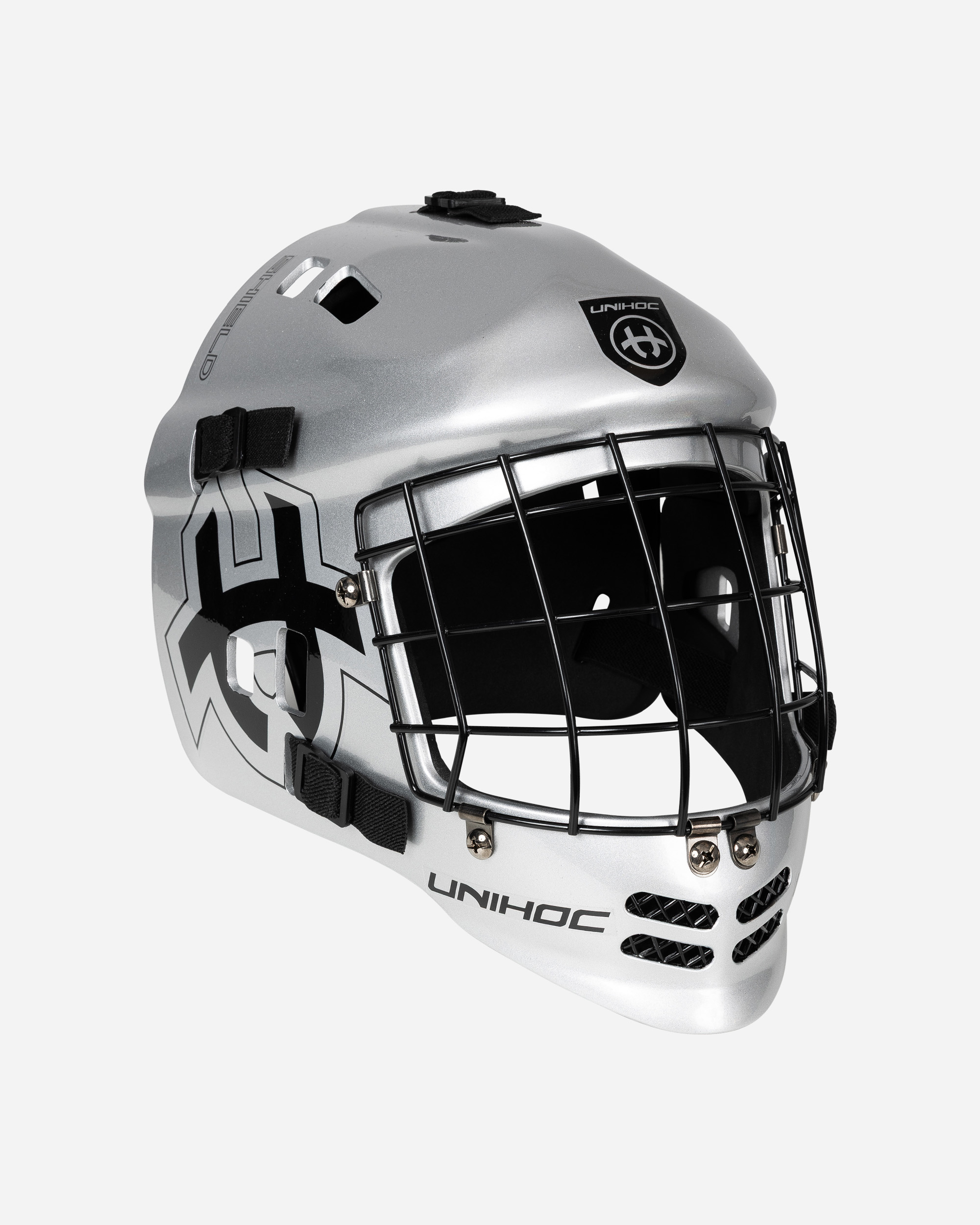 GOALIE MASK UNIHOC SHIELD SILVER/BLACK