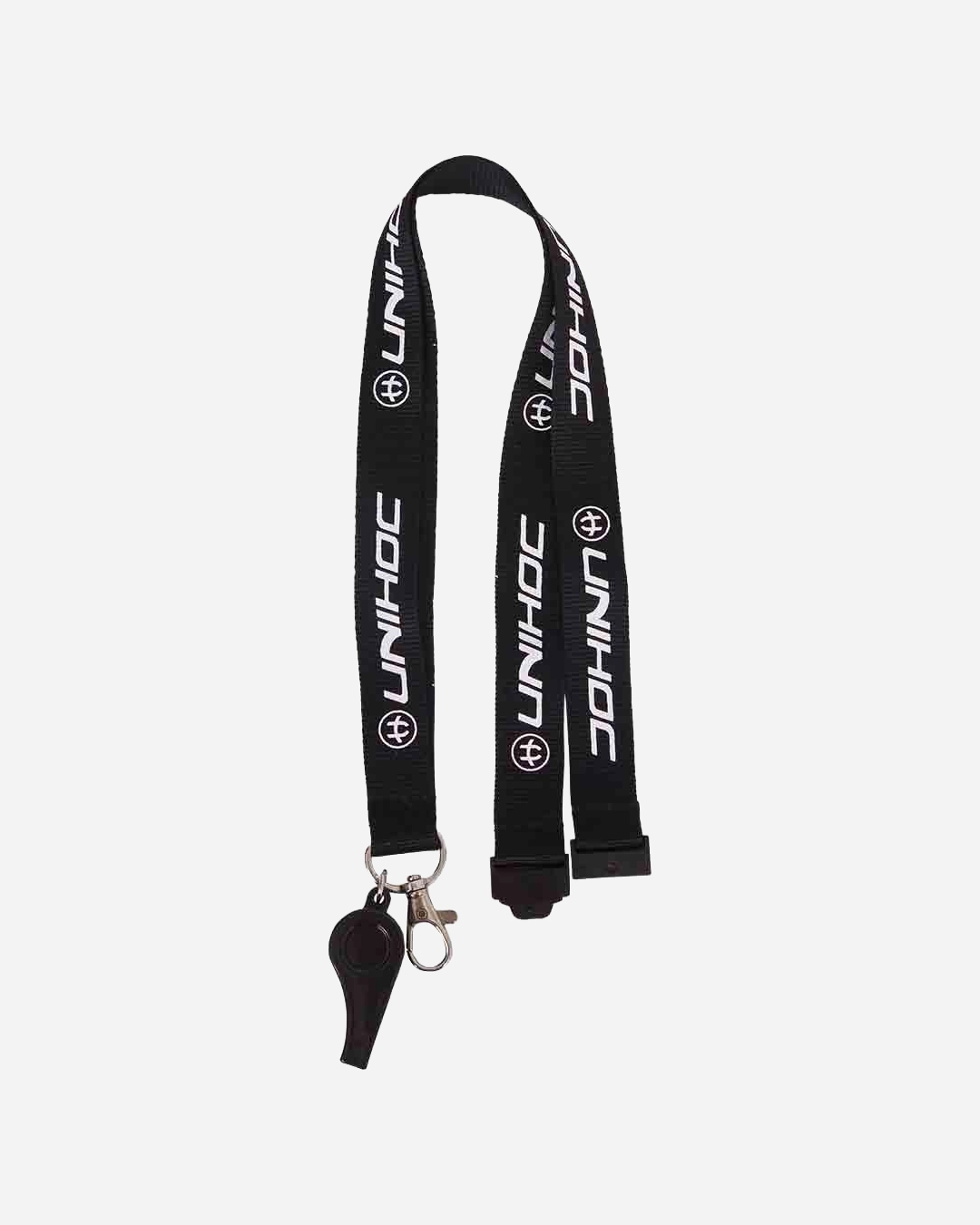 Coach whistle UNIHOC black with lanyard