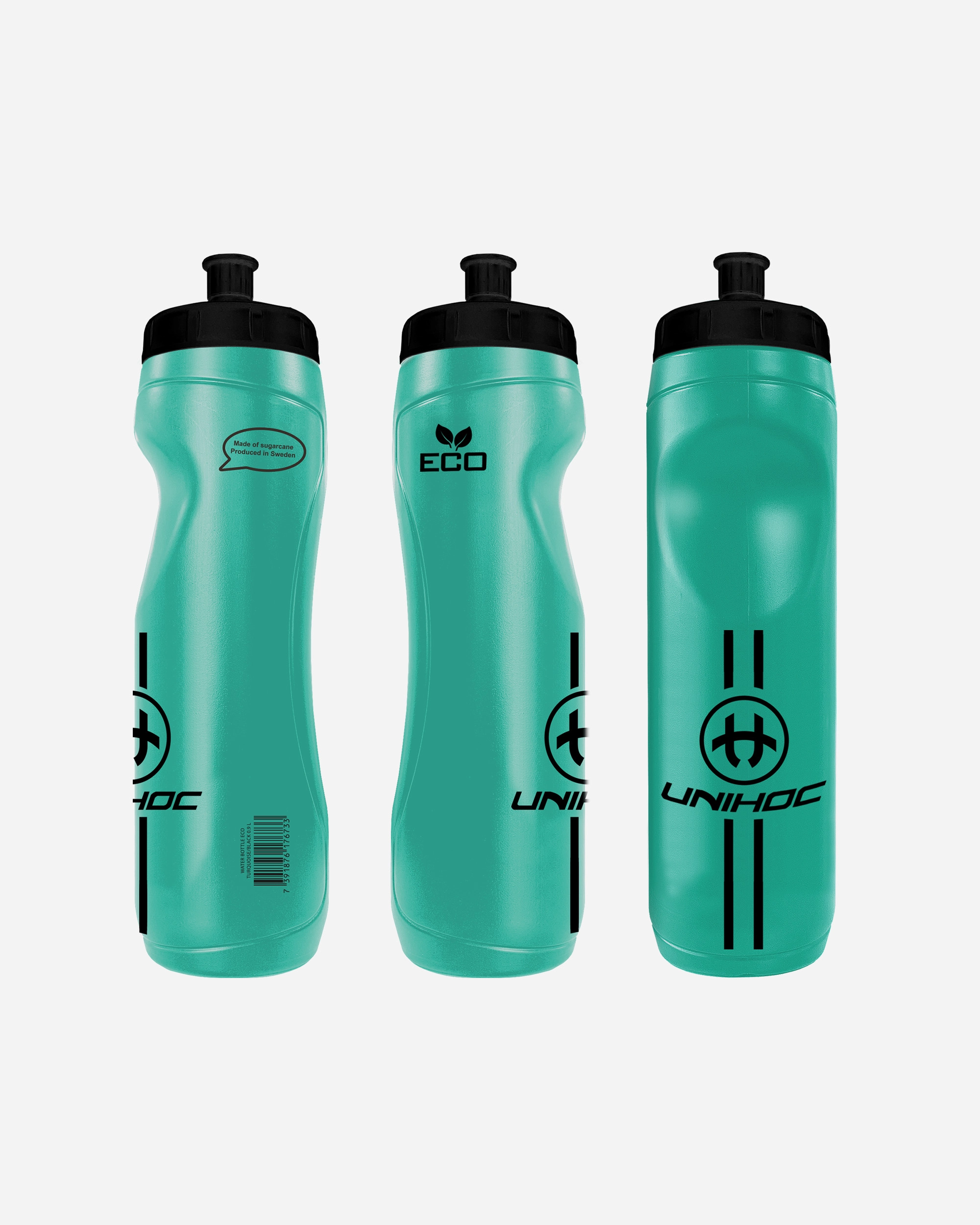 Water bottle ECO turquoise/black 0.9L