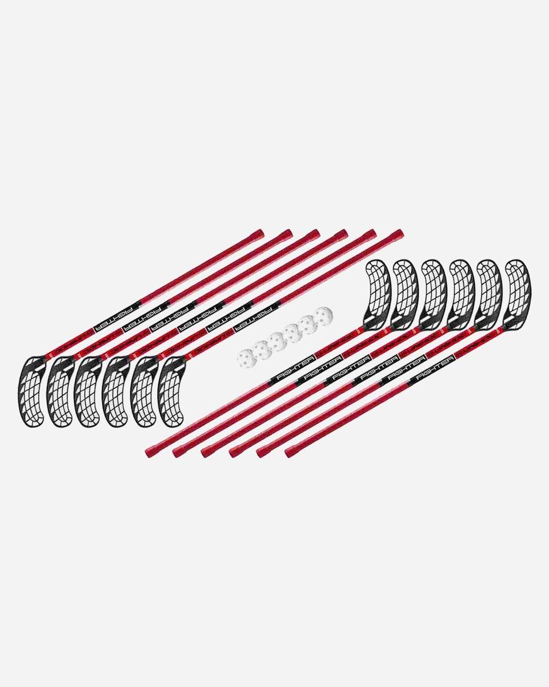 SET UNIHOC FIGHTER 12 STICKS + 6 BALLS